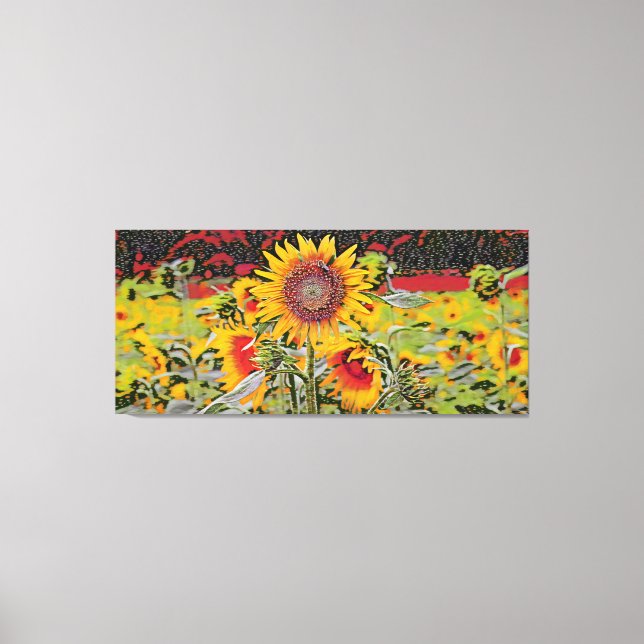 Poka-dot Sonnenblume Leinwanddruck (Vorderseite)