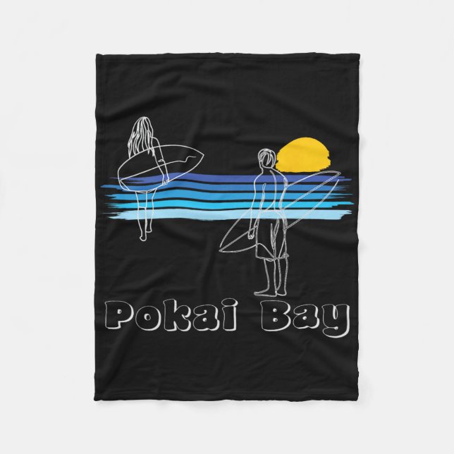 Pokai Y Surfing Beach Surf Guy Girl  Fleecedecke (Vorderseite)