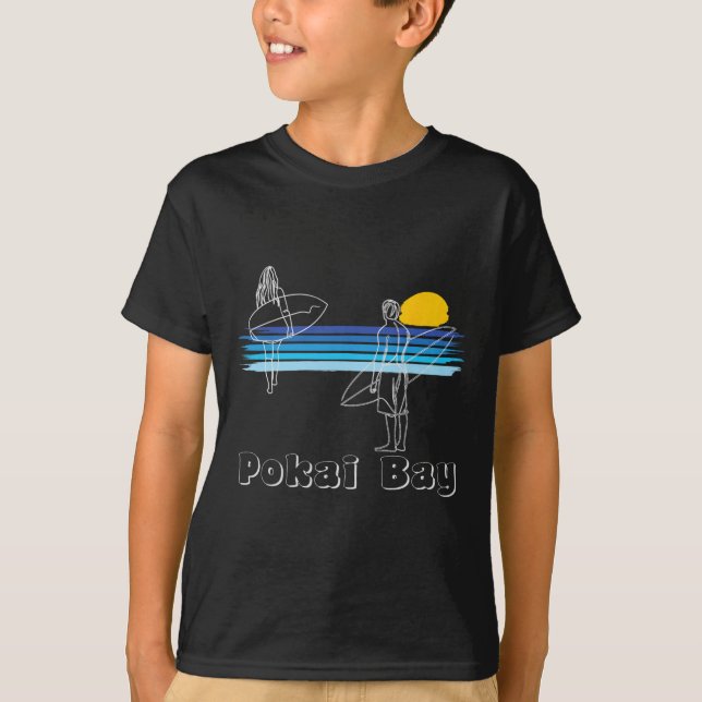 Pokai Y Surfing Beach Surf Guy Girl  T-Shirt (Vorderseite)