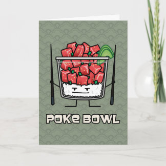 Poke Bowl Hawaii Roher Fischsalat Stäbchen aku Dankeskarte