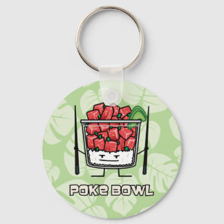 Poke Bowl Hawaii Roher Fischsalat Stäbchen aku Schlüsselanhänger