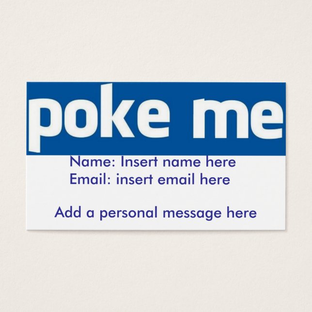 Poke Me Facebook-Karte (Vorderseite)