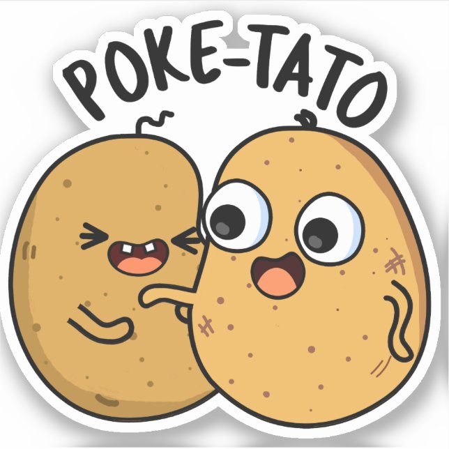 Poke-tato Funny Potato Pun Aufkleber (Vorderseite)