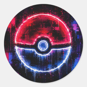 Pokéball-Kunst Runder Aufkleber