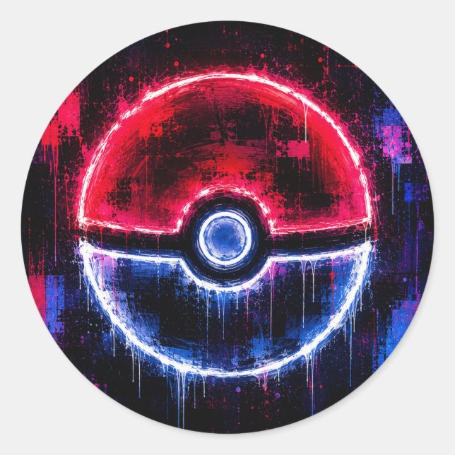 Pokéball-Kunst Runder Aufkleber (Vorderseite)