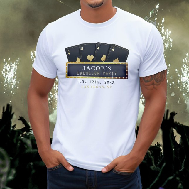 Poker Aces Gold & Black Junggeselinnen-Abschied T-Shirt (Poker Aces Gold & Black Bachelorette Party T-Shirt
)