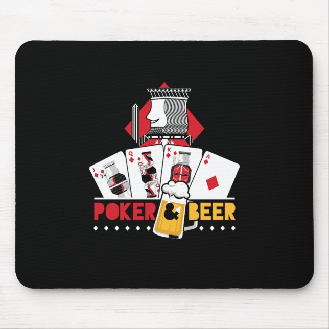 Poker and Beer King Tiles Casino Poker Geschenk Mousepad (Vorne)