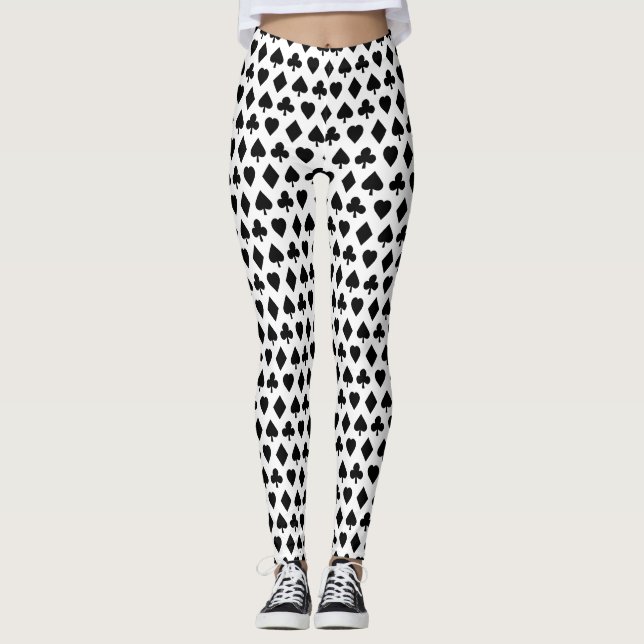 Poker Anzug Muster CUSTOM HINTERGRUND FARBE Leggings (Vorderseite)