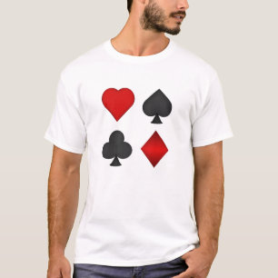 Poker:Anzüge für die Spielkarte:T-Shirt: Schwarzer T-Shirt