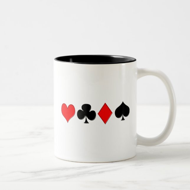 Poker-Anzugs-Tasse Zweifarbige Tasse (Rechts)