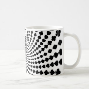 Poker Card Anzug Spirale: Kaffee-Tasse: Schwarzer  Kaffeetasse