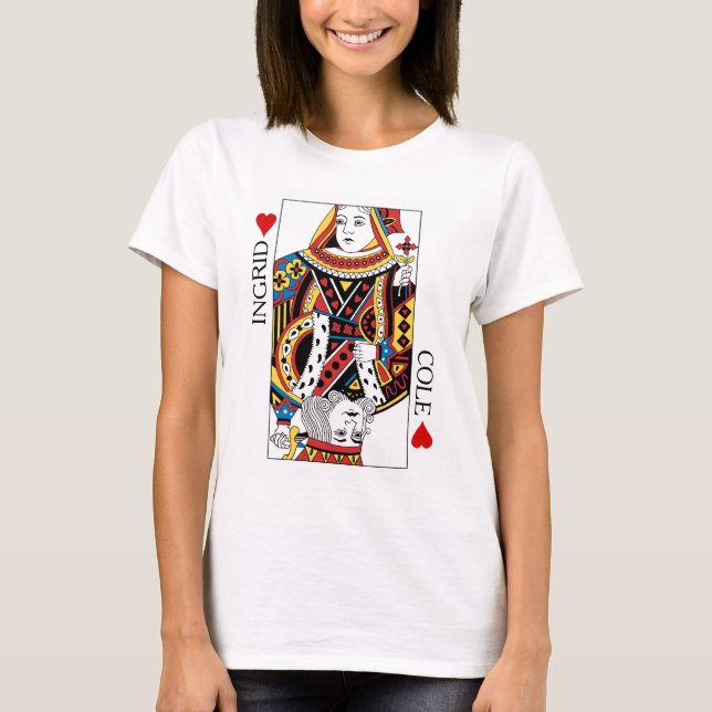 Poker Card Queen & King of Hearts Wedding T-Shirt (Vorderseite)