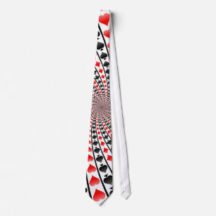 Poker Card Suits Spiral: Necktie / Tie Krawatte