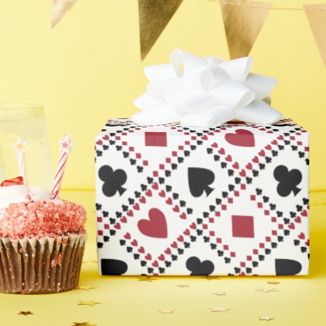 Poker Card Theme Wrapping Paper Geschenkpapier (Geburtstagsparty)