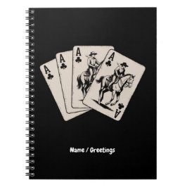 Poker Card Western Country Girl Trendy Notizblock