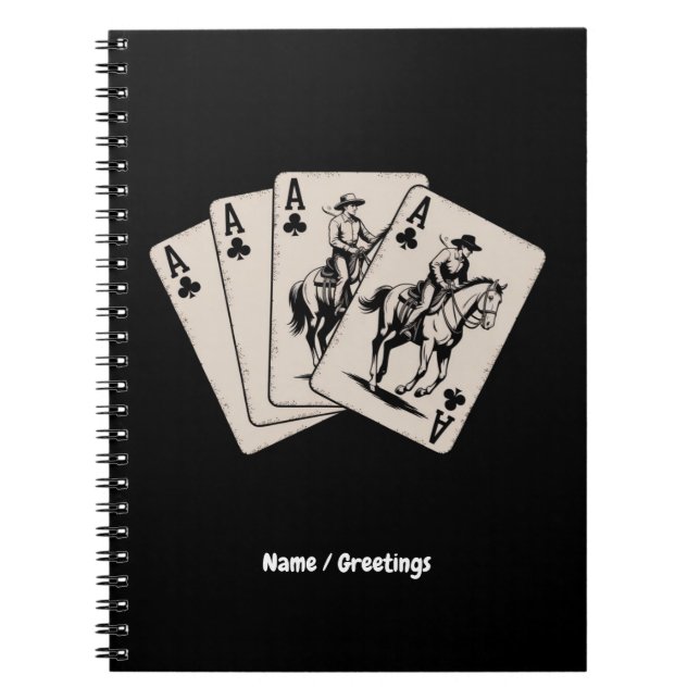 Poker Card Western Country Girl Trendy Notizblock (Vorderseite)