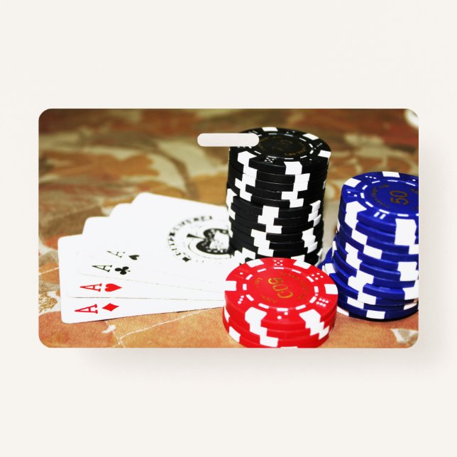 Poker Cards Aces Chips Gambling Casino Win Game Ausweis (Vorderseite)