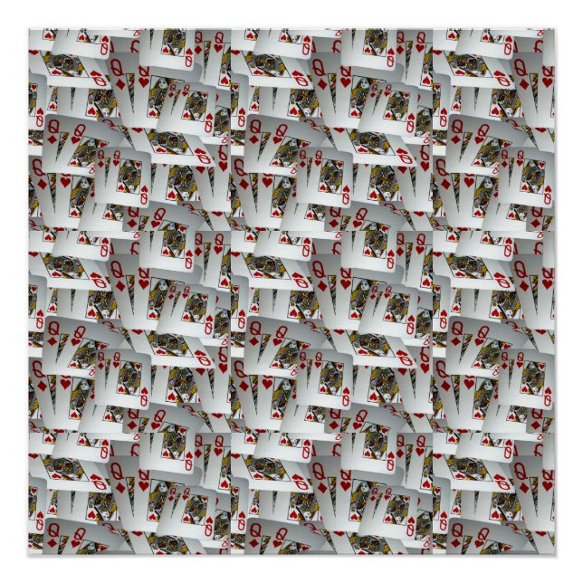 Poker Cards Queens Layered, Poster (Vorderseite)