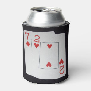 Poker Cards sieben und zwei, Dosenkühler