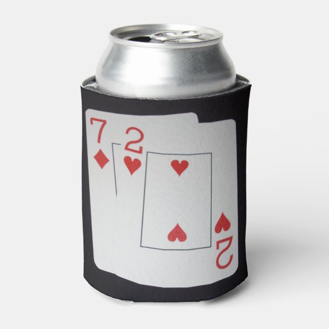 Poker Cards sieben und zwei, Dosenkühler (Kanne Vorderseite)