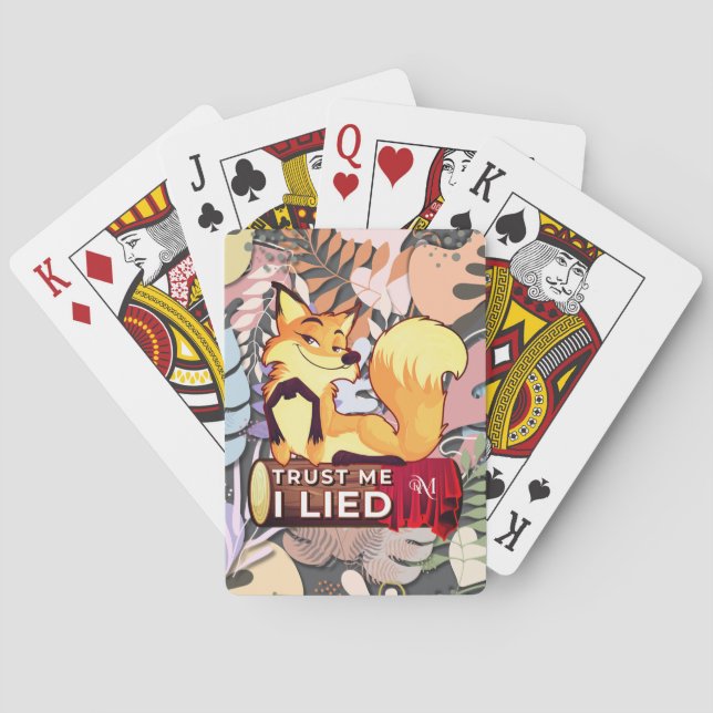 Poker Cards : Vertraue mir Ich Lied (grau) Spielkarten (Rückseite)