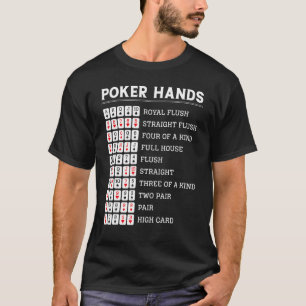 Poker Cards Vintage Poker Hands Royal Flush Straig T-Shirt