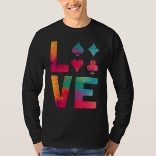 Poker Cards Wasserfarbe Vintage Liebe T-Shirt