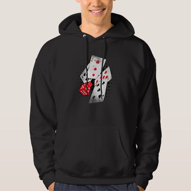 Poker Casino Playing Cards Dice 8375 BETS Winner H Hoodie (Vorderseite)