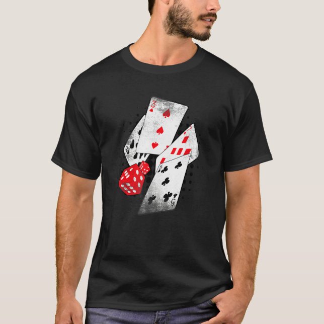 Poker Casino Playing Cards Dice 8375 BETS Winner H T-Shirt (Vorderseite)