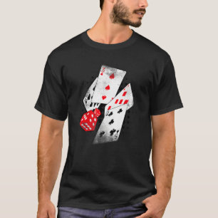 Poker Casino Spielkarten Würfel 8375 WETTER Gewinn T-Shirt