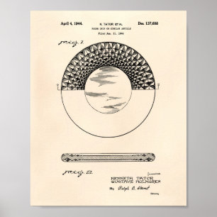 Poker Chip 1944 Patent Kunst Alte Grafik Poster