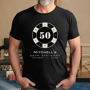 Poker Chip 50. Geburtstagsparty Schwarzer T - Shir T-Shirt