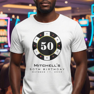 Poker Chip 50. Geburtstagsparty Weißer T - Shirt