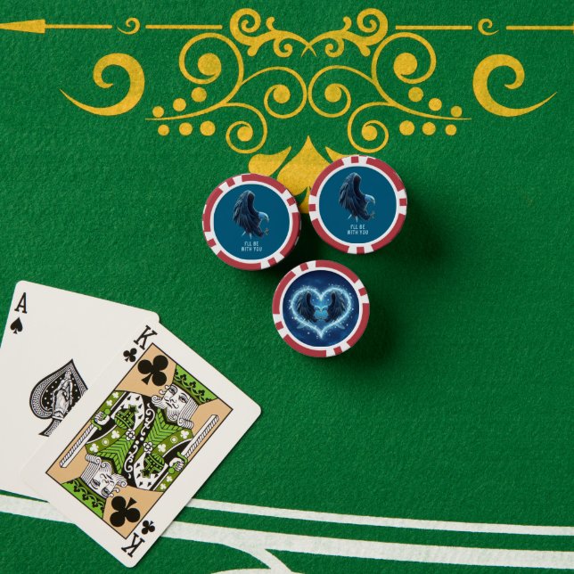 Poker Chip Bald Eagle Heart Custom Quote Loyalty 1 (Pokertisch (Stapel))