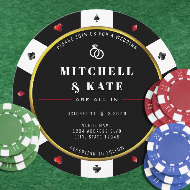Poker Chip bei Hochzeit Einladung (Poker Chip All In Wedding Invitation
)