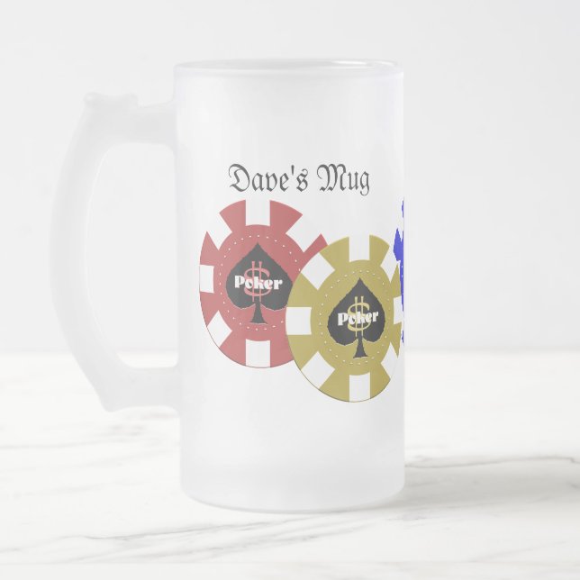 Poker-Chip-Bier-Tasse Mattglas Bierglas (Links)