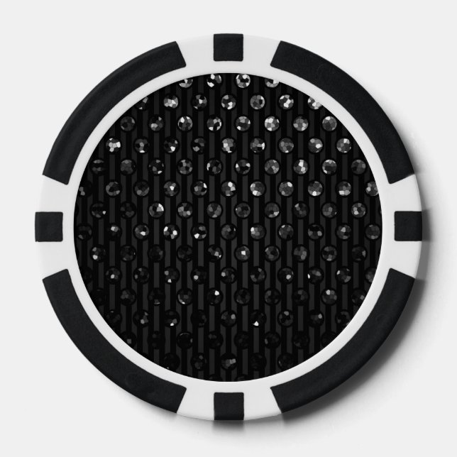 Poker Chip Black Sparkley Jewels (Vorderseite)