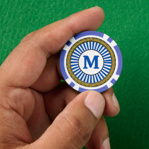 Poker Chip - Blau - Personalisiert - Erste Schritt