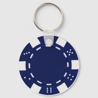 Poker-Chip blau Schlüsselanhänger