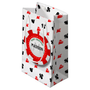 Poker-Chip des Spielers mit Monogramm Weihnachts Kleine Geschenktüte