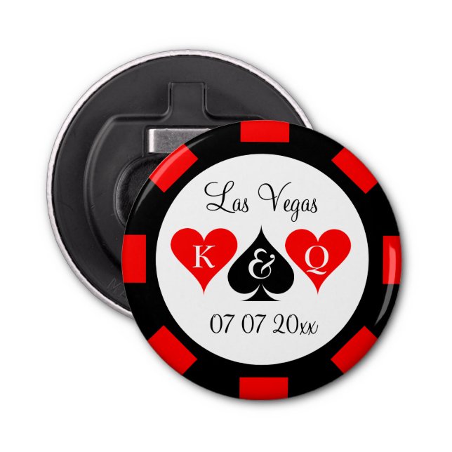 Poker Chip Gastgeschenk Hochzeit Magnetflaschenöff Flaschenöffner (Vorderseite)