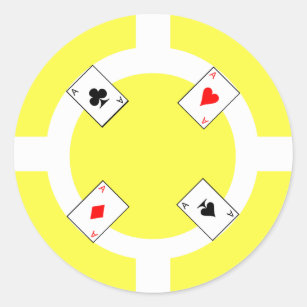 Poker Chip - gelb Runder Aufkleber