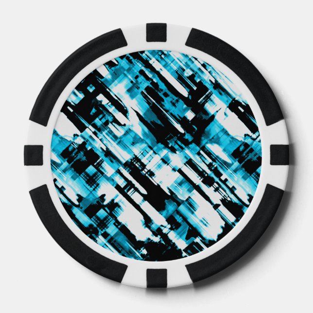 Poker Chip Hot Blue Black abstrakt digitalart G253 (Vorderseite)