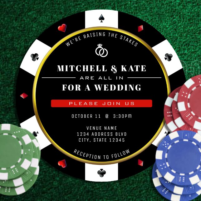 Poker Chip in einer Hochzeit Einladung (Poker Chip All In One Wedding Invitation
)