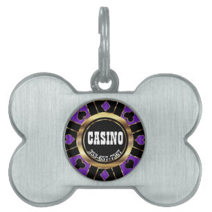 Poker Chip in Lila Pet ID Tag anpassen Tiermarke