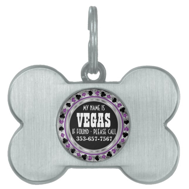 Poker Chip Lila Design | Anpassen Tiermarke (Vorderseite)