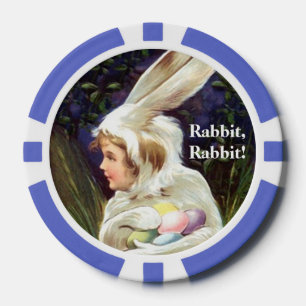 Poker Chip Lucky Sprichwort Rabbit Rabbit Rabbit! 