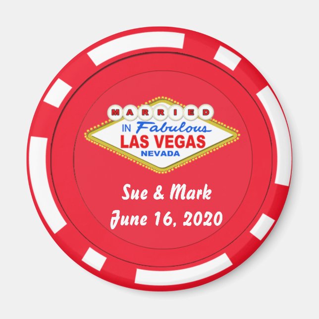 Poker Chip Magnet Verheiratet in Las Vegas (Vorne)