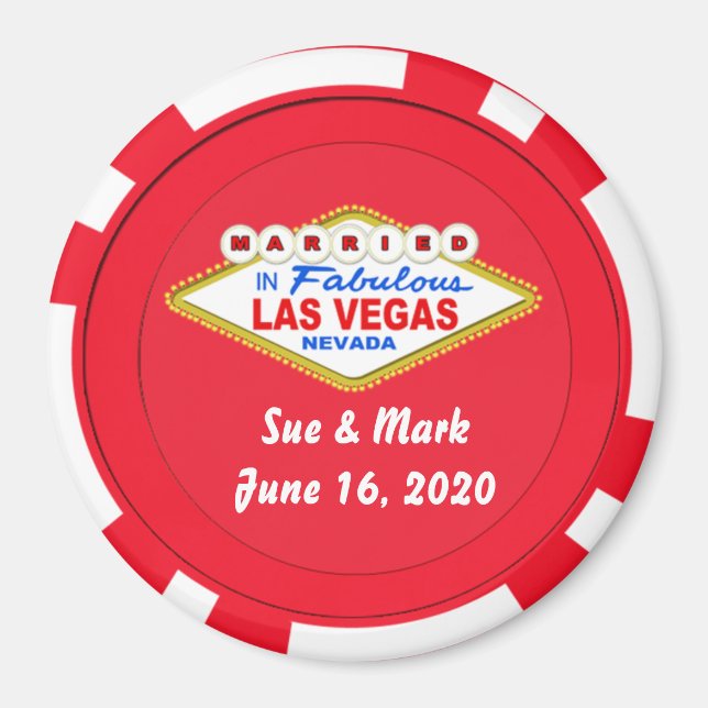 Poker Chip Magnet Verheiratet in Las Vegas (Vorne)
