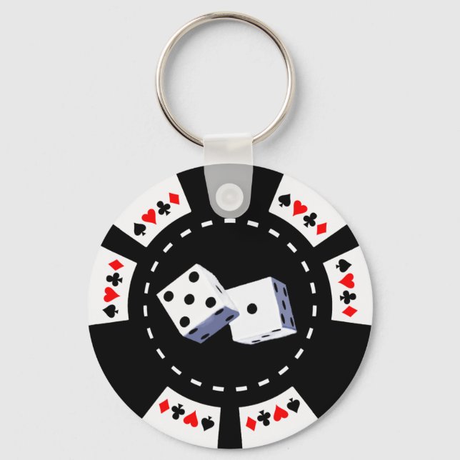 POKER CHIP MIT DICE-ANMELDUNG SCHLÜSSELANHÄNGER (Vorderseite)